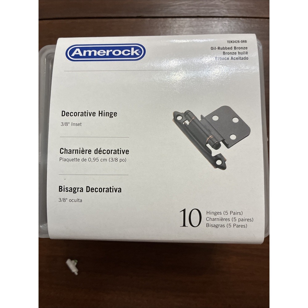 Amerock Oil-rubbed Bronze Decorative Hinge Box Of 10 (5 Pair) Ten3428-ORB 3/8"